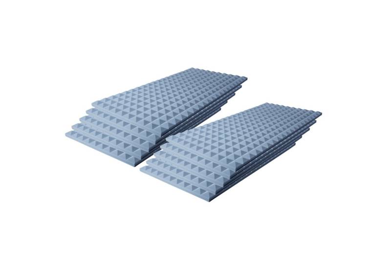 MUSIC STORE Akustikplatte, (10er Set Pyramis Absorber 30mm Grau 50x100cm Schalldämmung für optimale Akustik, Studio Akustikelemente, Absorber), Pyramis Absorber, Schalldämmung, Akustikoptimierung von MUSIC STORE