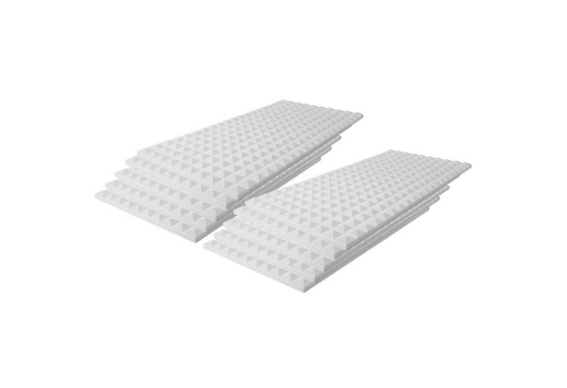 MUSIC STORE Akustikplatte, (10er Set Pyramis Absorber 30mm Weiß 50x100x3cm Schalldämmung für optimale Akustik, Studio Akustikelemente, Absorber), Pyramis Absorber, Schalldämmung von MUSIC STORE
