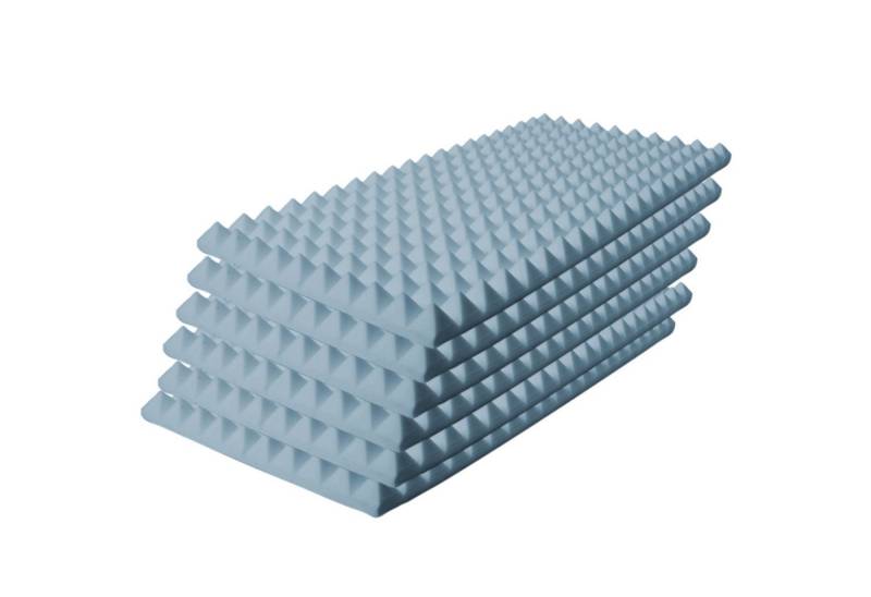 MUSIC STORE Akustikplatte, (6er Set Pyramis Absorber 50mm Basotect Grau 100x50x50mm Schalldämmung für optimale Akustik, Studio Akustikelemente, Absorber), Pyramis Absorber, Basotect Schalldämmung, Akustikoptimierung von MUSIC STORE