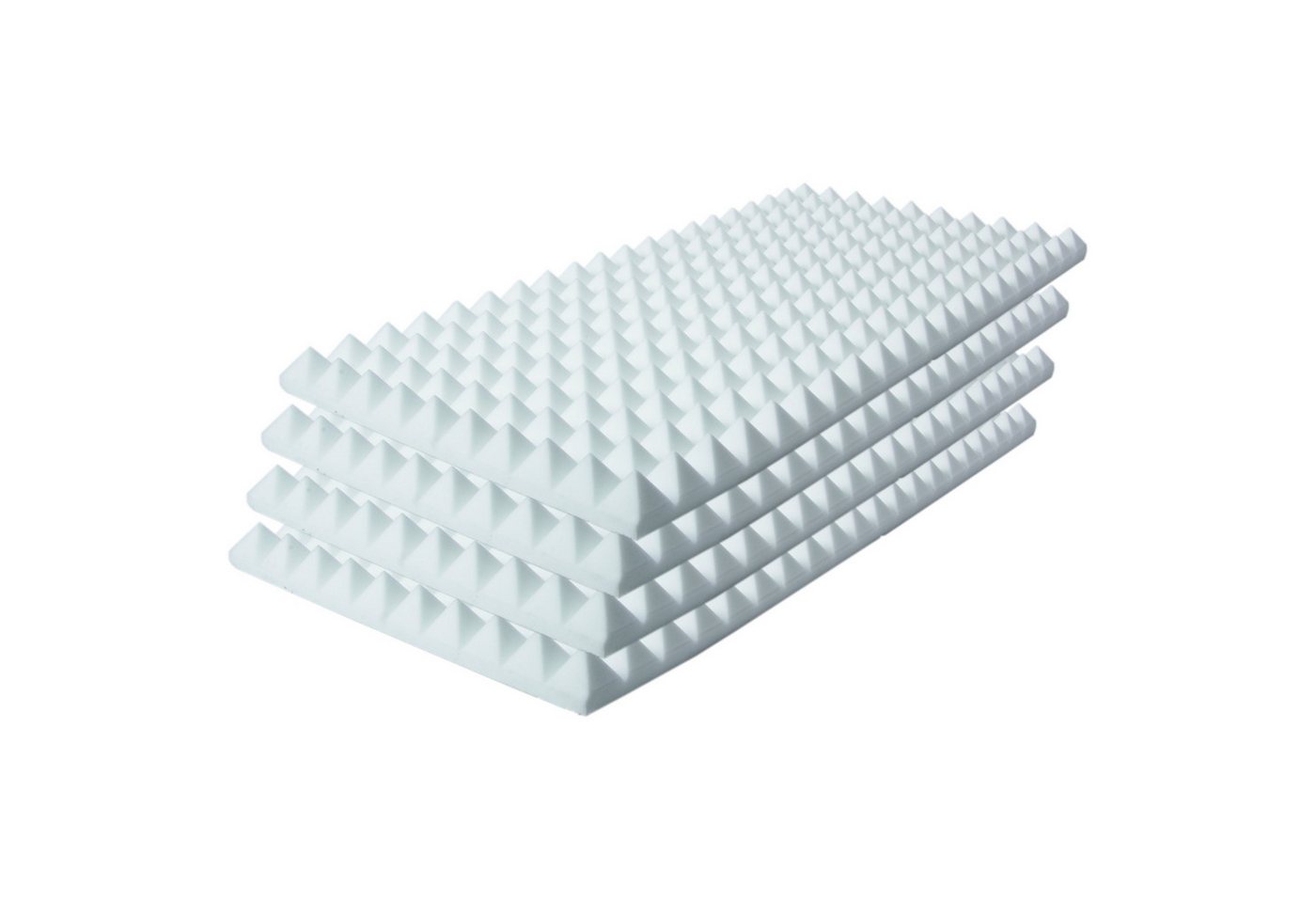MUSIC STORE Akustikplatte, (Pyramis Absorber 100mm 4pcs Basotect White Absorber Set, Studio Akustikelemente, Absorber), Pyramis Absorber, Basotect White Absorber, 100mm Absorber Set von MUSIC STORE