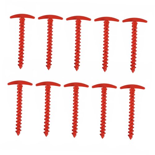 MUSISALY 10 Stück Teiliges Rote Hochfeste Nylon Zeltheringe Spiralförmige Bodenanker für Camping Zeltnägel und Canopy Fixierung Robust Langlebig Geeignet für Outdoor Aktivitäten Wie von MUSISALY