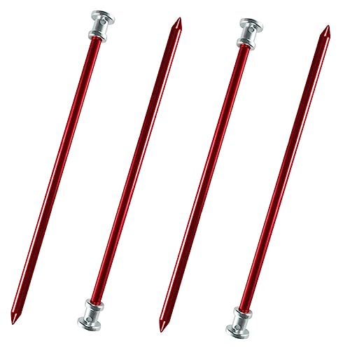 MUSISALY 4 STÜCKE Aluminiumlegierung Zeltheringe Robuste Verschleißfeste Zeltnägel mit Spitze Einfach zu Ziehen für Outdoor Camping Zelte Vordächer Planen Einsetzbar Zufällige Farbe von MUSISALY