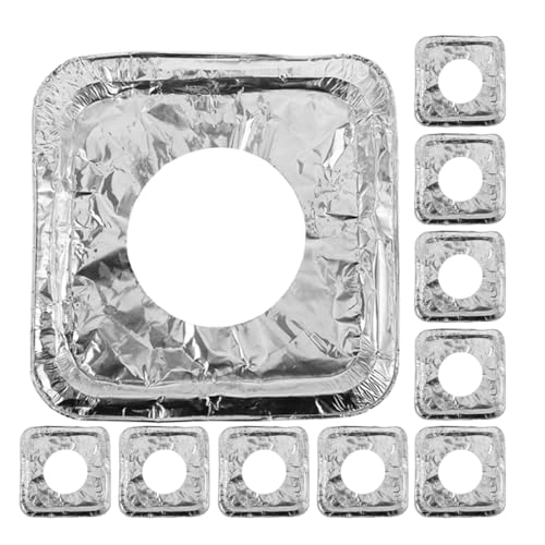 MUSISALY 50 Stück Gasherd Brennerabdeckungen Aus Aluminiumfolie Einweg Herdabdeckungen Zum Schutz Vor Öl Und Fett Quadratische Küchen Zubehör Für Einfache Reinigung Universell Passend von MUSISALY