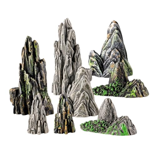 MUSISALY 8 stücke Harz Steingarten Statue Fisch Tank Harz Steingärten Mini Bonsai Steingarten Garten Landschaft Decor von MUSISALY