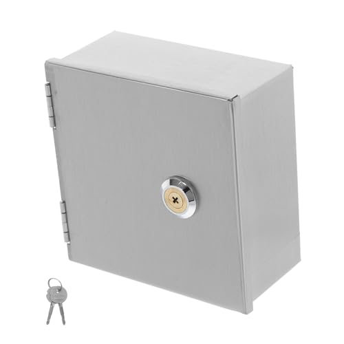 MUSISALY Edelstahl Steckdosen Schutzbox Diebstahlsicher Schutz für Außen Elektroinstallationen mit Spritzwasserschutz und Sicherheitsschalter für Zuhause Büro und Gewerbe von MUSISALY