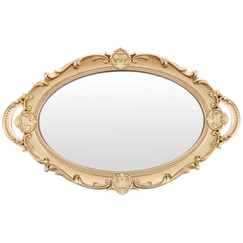MUSISALY Ovaler Barock Wandspiegel Dunkelgold Vintage Stil mit Großflächiger Klarer Spiegeloberfläche Dekoratives Makeup Tablett Eleganter Kosmetikspiegel für Innenbereiche und Garten MUSISALY Ovaler Barock Wandspiegel Dunkelgold Vintage Stil mit Großflächiger Klarer Spiegeloberfläche Dekoratives Makeup Tablett Eleganter Kosmetikspiegel für Innenbereiche und Garten von MUSISALY
