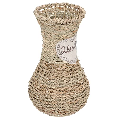 MUSISALY Trockenblumenstrauß Trockene Vase Große Vase Standvase Groß Dekorative Blumenvase Vase Blumenbank Kleiner Blumeneinleger Blumenflasche Aus Rattan Tischvase Trockenblumenvase Gewebter Pflanzer von MUSISALY