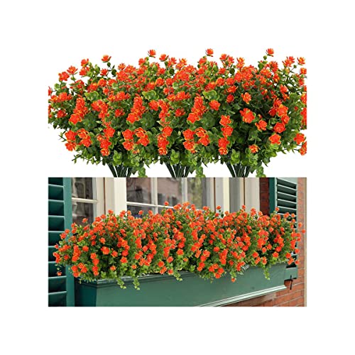 MUSNOW Künstliche Blumen im Freien, Kunstblumen für Pflanzgefäße im Freien, Blumen im Freien, die echt Aussehen (14PCS Orange) von MUSNOW