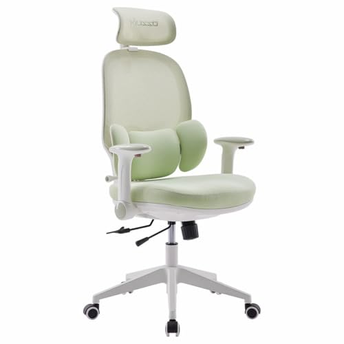 MUSSO T30 Ergonomischer Schreibtischstuhl, 3-stufig verstellbar, Lenden- und Sitztiefe, 2D-verstellbare Armlehne und Kopfstütze, um 45° drehbar, höhenverstellbar, atmungsaktives Netzgewebe, ideal für von MUSSO