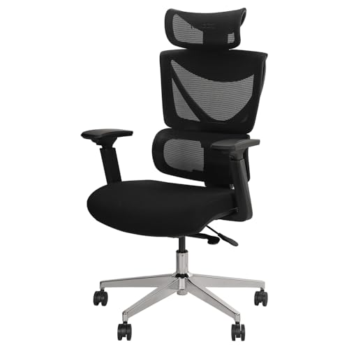 MUSSO V900 Structure Master Ergonomischer Bürostuhl mit 3-stufig verstellbarer Rückenlehne, Lendenwirbelstütze, 4D-Armlehne und Kopfstütze, Netz-hohe Rückenlehne für Zuhause/Büro (keine Fußstütze MUSSO V900 Structure Master Ergonomischer Bürostuhl mit 3-stufig verstellbarer Rückenlehne, Lendenwirbelstütze, 4D-Armlehne und Kopfstütze, Netz-hohe Rückenlehne für Zuhause/Büro (keine Fußstütze von MUSSO