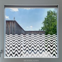 Fensterfolie Motiv Wellen Aus Milchglas Folie Selbstklebend, 42 cm Hoch von MUSTERLADEN