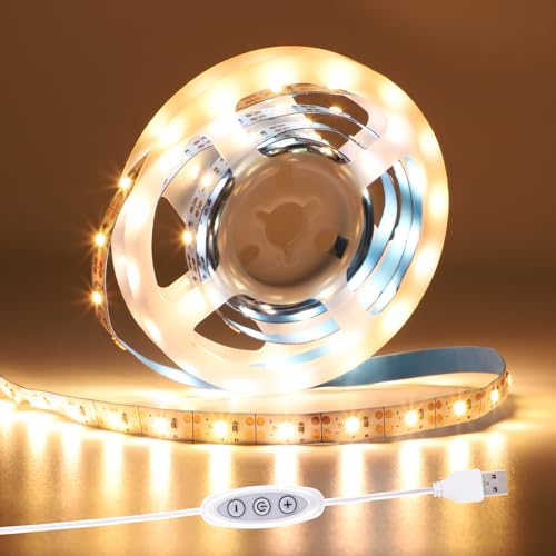 MUSUNIA USB LED Strip 5V 2M warmweiß 2700K Dimmbar TV LED Hintergrundbeleuchtung Flexible LED Band mit Selbstklebend für Schlafzimmer Zuhause DIY Beleuchtung von MUSUNIA