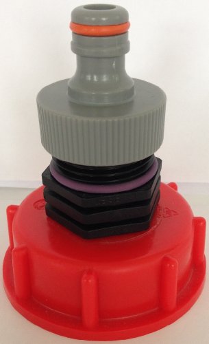 AM13599 Auslaufadapter mit Stecker passend für Gardena, IBC-Container-Zubehör-Regenwasser-Tank-Adapter-Fitting-Kanister von EVENES