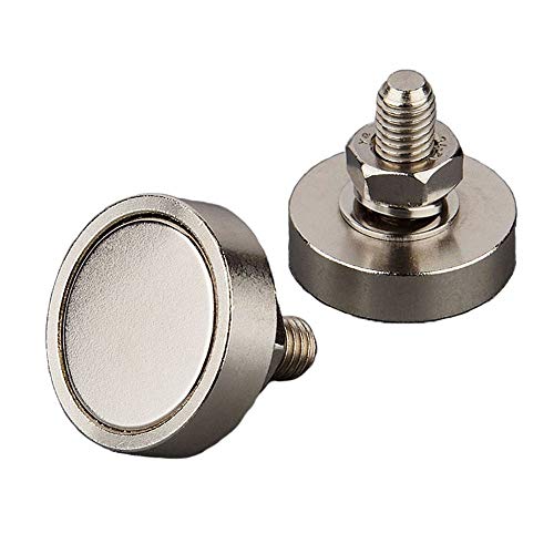 MUTUACTOR 2-teiliger superstarker runder Neodym-Magnet mit M8-Bolzen mit Außengewinde und 45 kg vertikaler Magnetkraft von MUTUACTOR