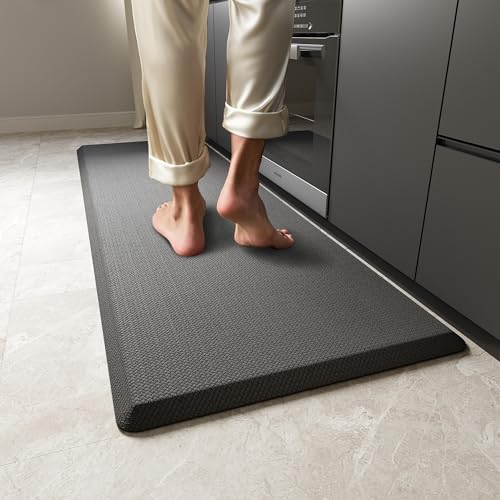 MUTUN rutschfest Küchenteppich Anti Ermüdungsmatte 20MM Dicke Küchenläufer Schaum-Stehmatten PVC Wasserdicht Laufteppich Küchenmatte Bodenmatte(Braun,44x152cm) von MUTUN