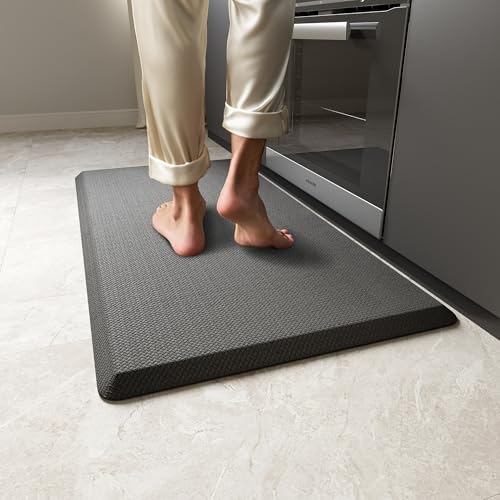 MUTUN rutschfest Küchenteppich Anti Ermüdungsmatte 20MM Dicke Küchenläufer Schaum-Stehmatten PVC Wasserdicht Laufteppich Küchenmatte Bodenmatte(Braun,44x71cm) von MUTUN