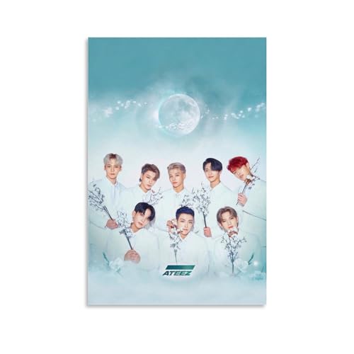 ATEEZ Group Member Poster Dekorative Malerei Leinwand Wandkunst Wohnzimmer Poster Schlafzimmer Malerei 12x18inch(30x45cm) von MUTYNE