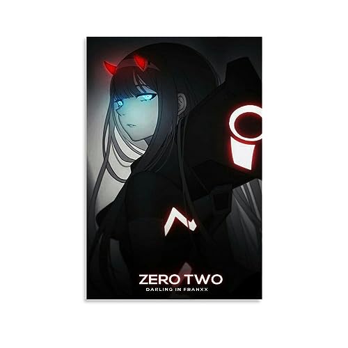 Darling in The Franxx Tapete Zero TwoCanvas Poster, dekoratives Gemälde, Leinwand-Wandposter und Kunstdruck, modernes Familienschlafzimmer-Dekor-Poster, 60 x 90 cm von MUTYNE