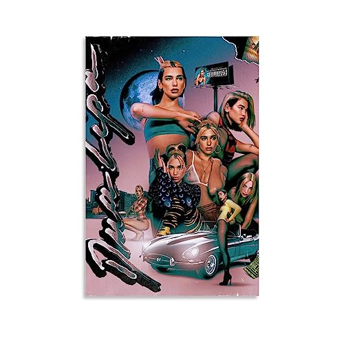 Dua Lipa Poster (4) Leinwand-Poster, dekoratives Gemälde, Leinwand-Wandposter und Kunstdruck, modernes Familienschlafzimmer-Dekor-Poster, 50 x 75 cm von MUTYNE