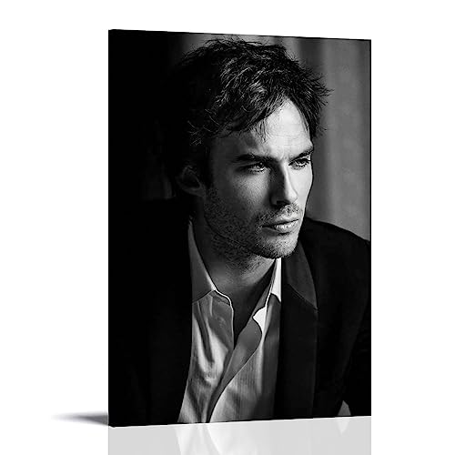 Ian Somerhalder Schwarz-Weiß-PosCanvas-Poster, dekoratives Gemälde, Leinwand-Wandposter und Kunstdruck, modernes Familienschlafzimmer-Dekor-Poster, 40 x 60 cm Ian Somerhalder Schwarz-Weiß-PosCanvas-Poster, dekoratives Gemälde, Leinwand-Wandposter und Kunstdruck, modernes Familienschlafzimmer-Dekor-Poster, 40 x 60 cm von MUTYNE