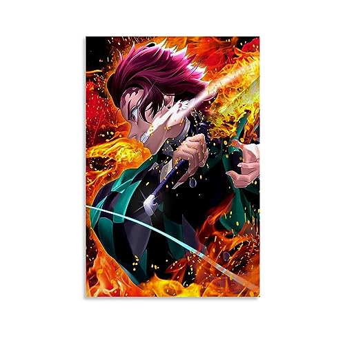 MUTYNE Anime Art Demon Slayer Tanjiro Poster Dekorative Malerei Leinwand Wandkunst Wohnzimmer Poster Schlafzimmer Malerei 16x24inch(40x60cm) von MUTYNE