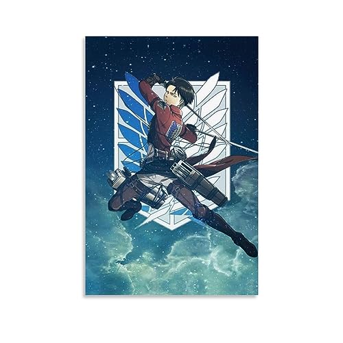 MUTYNE Anime Attack on Titan Levi Poster Dekorative Malerei Leinwand Wandkunst Wohnzimmer Poster Schlafzimmer Malerei 08x12inch(20x30cm) von MUTYNE