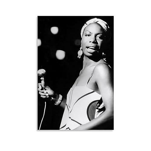 Nina Simone Poster, Leinwand-Poster, dekoratives Gemälde, Leinwand-Wandposter und Kunstdruck, modernes Familienschlafzimmer-Dekor-Poster, 20 x 30 cm von MUTYNE