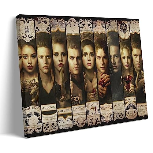 The Vampire Diaries Elena Damon Leinwand-Poster, dekoratives Gemälde, Leinwand-Wandposter und Kunstdruck, modernes Familienschlafzimmer-Dekor-Poster, 20 x 30 cm von MUTYNE