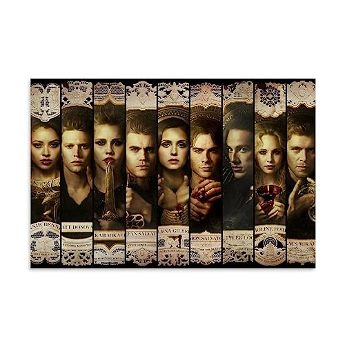 The Vampire Diaries Elena Damon Leinwand-Poster, dekoratives Gemälde, Leinwand-Wandposter und Kunstdruck, modernes Familienschlafzimmer-Dekor-Poster, 20 x 30 cm von MUTYNE