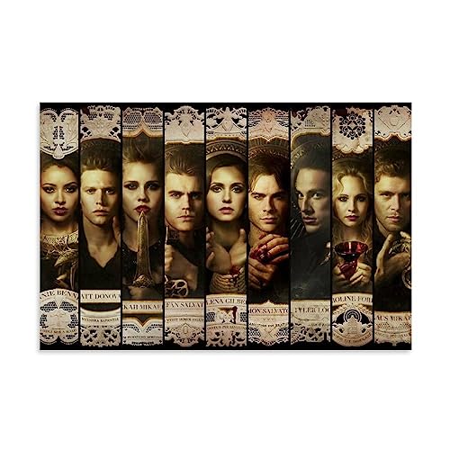 The Vampire Diaries Elena Damon Leinwand-Poster, dekoratives Gemälde, Leinwand-Wandposter und Kunstdruck, modernes Familienschlafzimmer-Dekor-Poster, 30 x 45 cm von MUTYNE