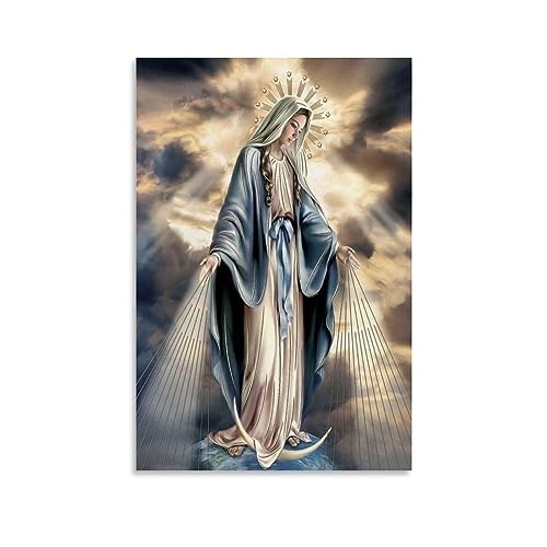 Unbeflecktes Herz von Maria, beten Sie für uns, Poster, Leinwand-Poster, dekoratives Gemälde, Leinwand-Wandposter und Kunstdruck, modernes Familienschlafzimmer-Dekor-Poster, 20 x 30 cm von MUTYNE