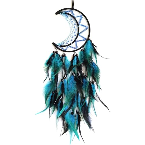 MUU Großer Mond-Traumfänger, Handgefertigtes Design, Wandbehang Dekoration für Zuhause, Indischer Traumfänger Festival-Geschenk für Kinder Teenager Erwachsene MUU Großer Mond-Traumfänger, Handgefertigtes Design, Wandbehang Dekoration für Zuhause, Indischer Traumfänger Festival-Geschenk für Kinder Teenager Erwachsene von MUU