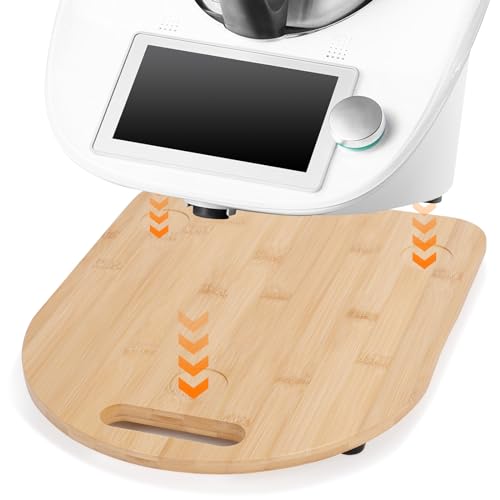 MUUKAIII Gleitbrett für Thermomix TM6 / TM5, Schnelles Bewegen Rollbrett für Thermomix Vorwerk Küchenmaschine TM6 TM5 Zubehör Unterlage Brett, Gleitbrett aus Bambus Holz von MUUKAIII