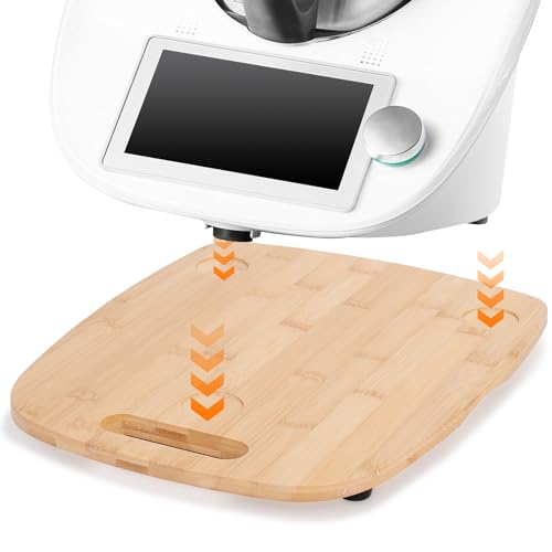MUUKAIII Gleitbrett für Thermomix TM6 & TM5, Schnelles Bewegen Rollbrett für Thermomix Vorwerk Küchenmaschine TM6 TM5 Zubehör Unterlage Brett, Gleitbrett aus Bambus Holz von MUUKAIII