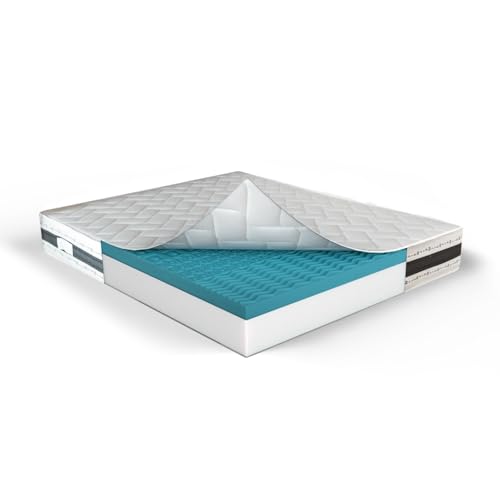 MUUN - Matratze Doppelbett 160x190 cm, Höhe 25 cm, aus Memory Foam, Hypoallergen, Isoliert die Bewegung, Geringer Pflegeaufwand, 20 Jahre Garantie, Modell IRIS von MUUN