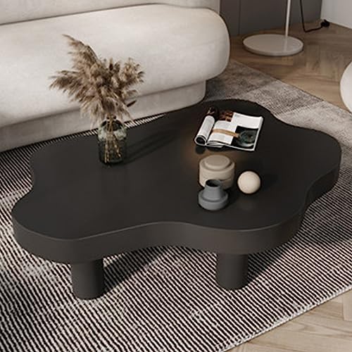 MUUNS Wolke Couchtisch, unregelmäßige Massivholz Wolke Form Couchtisch Dekor mit 3 Beinen, niedliche Moderne Runde Ecke verdicken End Tabelle für Wohnzimmer Schlafzimmer Möbel,Schwarz,47×31×16“ von MUUNS