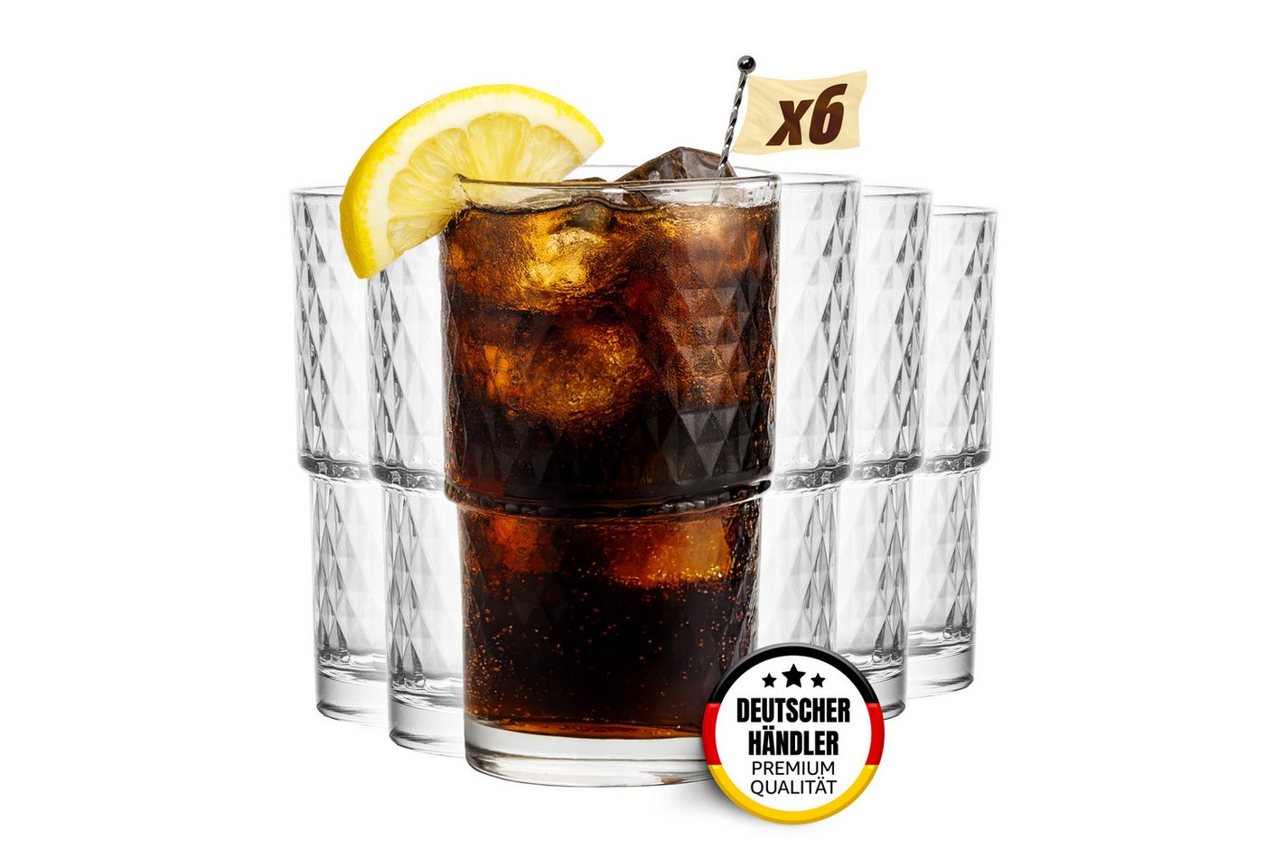 MUVELL Longdrinkglas 6er Set „Iceland“ 480 ml klar, Latte Macchiato, spülmaschinenfest, feuerpoliertes kristallklares 3mm Glas, Stoßfest, Spülmaschinenfest, 3 mm Glasstärke MUVELL Longdrinkglas 6er Set „Iceland“ 480 ml klar, Latte Macchiato, spülmaschinenfest, feuerpoliertes kristallklares 3mm Glas, Stoßfest, Spülmaschinenfest, 3 mm Glasstärke von MUVELL