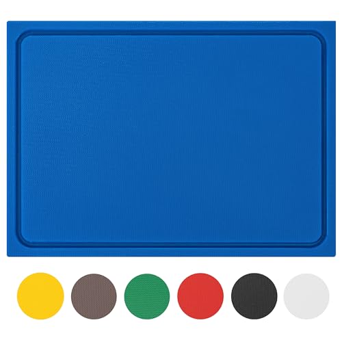 Muvell® stabiles Schneidebrett Kunststoff | Blau, 60x40x2 cm | Spülmaschinenfest, EXTRA dick, messerschonend | Farben & Größen auswählbar | HACCP Fisch Küchenbrett | Schneidbrett mit Saftrille von MUVELL