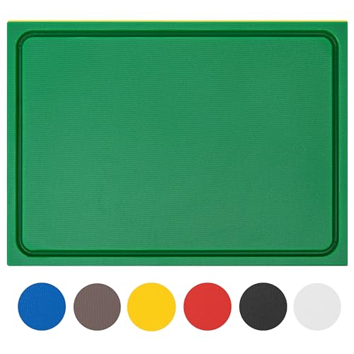 Muvell stabiles Schneidebrett Kunststoff | Grün, 60x40x2 cm | Spülmaschinenfest, EXTRA dick, messerschonend | Farben & Größen auswählbar | HACCP Obst & Gemüse Küchenbrett | Schneidbrett mit Saftrille von MUVELL