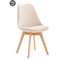 2er Pack Stühle design d400 - beige Stoff - Muvip von MUVIP