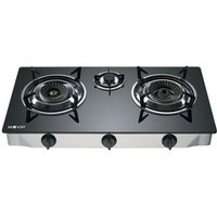 Muvip Sekundärbrenner für Grills und Smoker de das Brand Herdmodell de Gas INOX 3 Brenner - gehärtetes Glas - Piezozündung - abnehmbarer Gusseisen de von MUVIP
