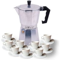 Mv0602 Kaffeemaschine de Aluminium - Fassungsvermögen 9 Tassen - ergonomischer Griff - antihaftbeschichtet - geeignet für Elektro-, Glaskeramik- und Mv0602 Kaffeemaschine de Aluminium - Fassungsvermögen 9 Tassen - ergonomischer Griff - antihaftbeschichtet - geeignet für Elektro-, Glaskeramik- und von MUVIP