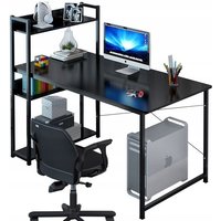 Computertisch Loft-Tisch schwarzer Jugendschreibtisch mit Regal und Regalböden von MUVU