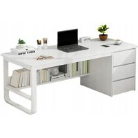 Computertisch Loft weiß 3 Regale skandinavisch modern 100 cm von MUVU