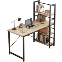 Computertisch mit Regal, moderne Metallregale, hellbraun von MUVU