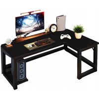 Großer moderner schwarzer Loft-Eck-Gaming-Computertisch 140 cm von MUVU
