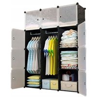 Großer modularer Kleiderschrank, Regal, Garderobe, 12x geräumiger Schrank für Kleidung und Spielzeug von MUVU