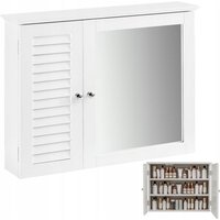 Hängeschrank mit Spiegel, Badezimmertür, Wandregale, skandinavisch, 65 cm von MUVU