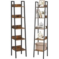 Industrielles Büro-Standregal, schwarz, 5 Fachböden, Leiter für Bücher, Loft Industrielles Büro-Standregal, schwarz, 5 Fachböden, Leiter für Bücher, Loft von MUVU