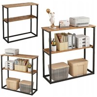 Industrielles Büroregal im Loft-Stil aus Holz, 2 Regalböden, Konsole, rustikales Braun Industrielles Büroregal im Loft-Stil aus Holz, 2 Regalböden, Konsole, rustikales Braun von MUVU